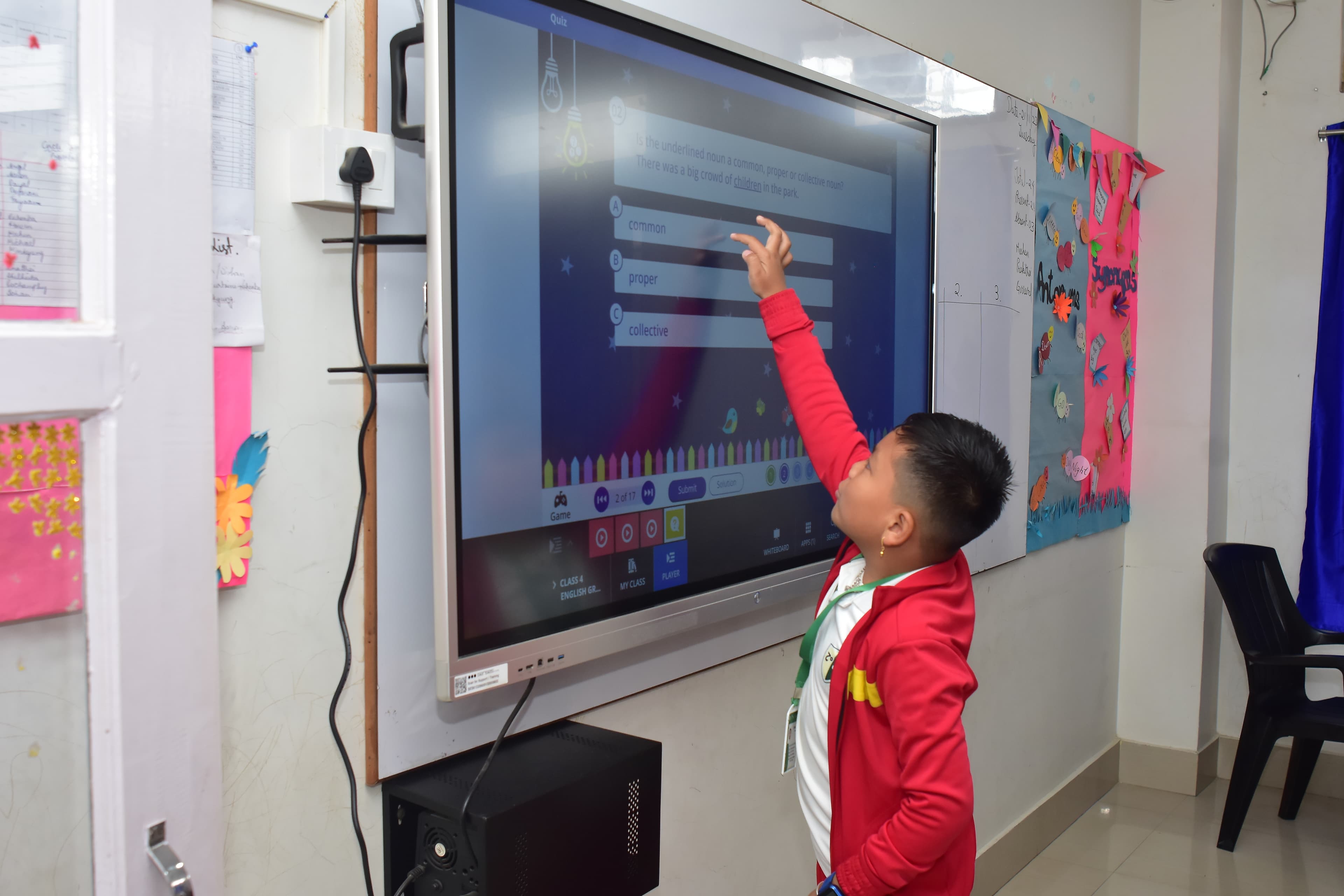 Middle section students participating in academic project